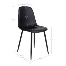 Polsterstuhl >Stockholm< (2er-Set) in Schwarz - 47x88x50 (BxHxT)