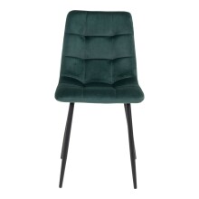 Polsterstuhl >Middelfart< (2er-Set) in Dunkelgrün, Velour - 44x86x55cm (BxHxT)