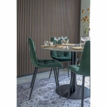 Polsterstuhl >Middelfart< (2er-Set) in Dunkelgrün, Velour - 44x86x55cm (BxHxT)