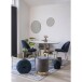 Polsterstuhl >Geneva< (2er-Set) in Blau, Velour - 51x78x52cm (BxHxT)