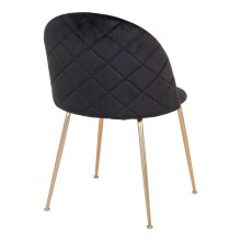 Polsterstuhl >Geneva< (2er-Set) in Schwarz, Velour - 51x78x52cm (BxHxT)