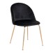 Polsterstuhl >Geneva< (2er-Set) in Schwarz, Velour - 51x78x52cm (BxHxT)