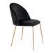 Polsterstuhl >Geneva< (2er-Set) in Schwarz, Velour - 51x78x52cm (BxHxT)