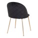 Polsterstuhl >Geneva< (2er-Set) in Schwarz, Velour - 51x78x52cm (BxHxT)