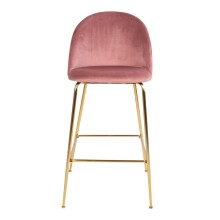 Barhocker >Lausanne< (2er-Set) in Rosa, Velour - 55x108x60cm (BxHxT)