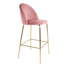 Barhocker >Lausanne< (2er-Set) in Rosa, Velour - 55x108x60cm (BxHxT)
