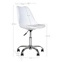 Bürostuhl >Stavanger< in Weiss, Glattlederoptik - 48x94x54cm (BxHxT)