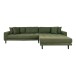 Ecksofa >Lido< in Olivgrün, Stoff - 290x76x92cm (BxHxT)