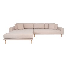 Ecksofa >Lido< in Beige, Stoff - 290x76x92cm (BxHxT)