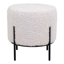 Pouf >Alford< in Weiss, Stoff - 35,5x37x35,5cm (BxHxT)