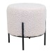 Pouf >Alford< in Weiss, Stoff - 35,5x37x35,5cm (BxHxT)