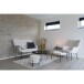 Pouf >Alford< in Weiss, Stoff - 35,5x37x35,5cm (BxHxT)