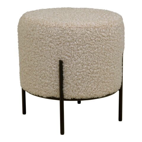 Pouf >Alford< in Grau braun, Stoff - 35,5x37x35,5cm (BxHxT)