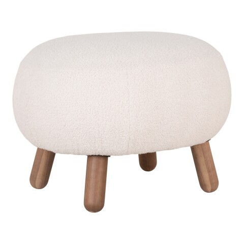 Fußhocker >Savona< in Weiss, Stoff - 60x37x50cm (BxHxT)