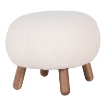 Fußhocker >Savona< in Weiss, Stoff - 60x37x50cm (BxHxT)