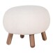 Fußhocker >Savona< in Weiss, Stoff - 60x37x50cm (BxHxT)