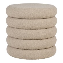 Pouf >Brooklyn< in Grau, Stoff - 44x44x44cm (BxHxT)