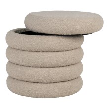 Pouf >Brooklyn< in Grau, Stoff - 44x44x44cm (BxHxT)