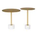 Beistelltisch >Lecco< in Messing, Marmor - 41x58x41cm (BxHxT)