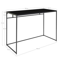 Schreibtisch >Vita< in Schwarz, Melamin - 100x75x45cm (BxHxT)