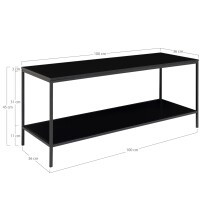 TV-Bank >Vita< in Schwarz, Melamin - 100x45x36cm (BxHxT)