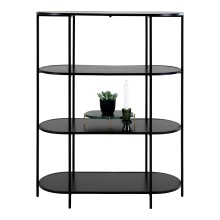 Bücherregal >Vita< in Schwarz, Melamin -...