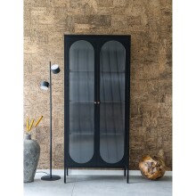 Standvitrine >Adelaide< in Schwarz, Metall -...