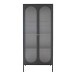 Standvitrine >Adelaide< in Schwarz, Metall - 80x180x35cm (BxHxT)