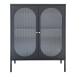 Standvitrine >Adelaide< in Schwarz, Metall - 90x110x35cm (BxHxT)