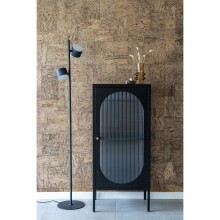 Standvitrine >Adelaide< in Schwarz, Metall -...