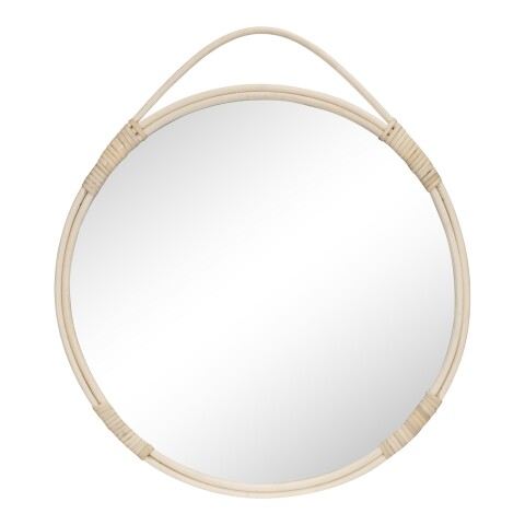 Spiegel >Malo< in Natur, Rattan, Glas - 2x50x50cm (BxHxT)