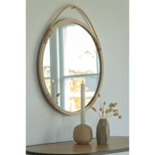 Spiegel >Malo< in Natur, Rattan, Glas - 2x50x50cm (BxHxT)