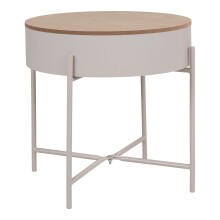 Beistelltisch >Sisco< in Grau, Melamin, MDF, Stål - 40x40x40cm (BxHxT)