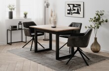 Esstisch >Denver< (auszihbar bis 160cm) Artisan Eiche Dekor / anthrazit - 120(160)x75x80cm (BxHxT)