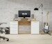 Schreibtisch >Net< in Artisan Eiche und Hellgrau - 145x90,7x60cm (BxHxT)
