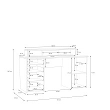 Schreibtisch >Net< in Artisna Eiche und salbei - 145x90,7x60cm (BxHxT)