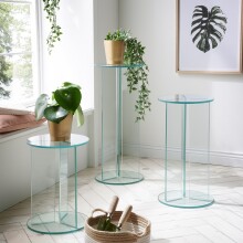 Blumentisch >4/150< in Klarglas, Glas - 30x30cm (BxH)