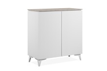 Kommode >Bertrix< in Sandstein / weiß - 88x92x40cm (BxHxT)