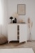 Kommode >Bertrix< in Sandstein / weiß - 88x92x40cm (BxHxT)