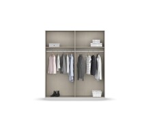 Drehtürenschrank >Monostar< in Glas basalt / grau metallic - 181x210x54 (BxHxT)