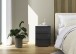 Nachtkommode >Monostar< (2er-Set) in Glas basalt / grau metallic