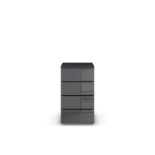Kommode >Monostar< in Glas basalt / grau metallic -...