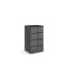 Kommode >Monostar< in Glas basalt / grau metallic - 47x81x42 (BxHxT)