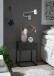 MARLE Nachttisch in Graphit - Moderner Nachtschrank mit Schublade und schwarzem Metallgestell - 40 x 52 x 38,5 cm (B/H/T)