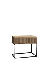 MARLE Nachttisch in Artisan Eiche Optik - Moderner Nachtschrank mit Schublade und schwarzem Metallgestell - 60 x 52 x 38,5 cm (B/H/T)