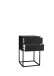 MARLE Nachttisch in Graphit - Moderner Nachtschrank mit Schubladen und schwarzem Metallgestell - 40 x 65 x 38,5 cm (B/H/T)