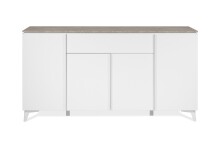 Sideboard >Bertrix< in Sandstein / weiß - 177x92x40cm (BxHxT)