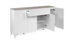Sideboard >Bertrix< in Sandstein / weiß - 177x92x40cm (BxHxT)