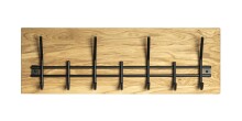 Wandgarderobe >23583< in eiche geölt-schwarz - 60x20x10 (BxHxT)