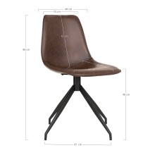 Polsterstuhl >Monaco< (2er-Set) in Braun, Glattlederoptik - 48x86x54cm (BxHxT)